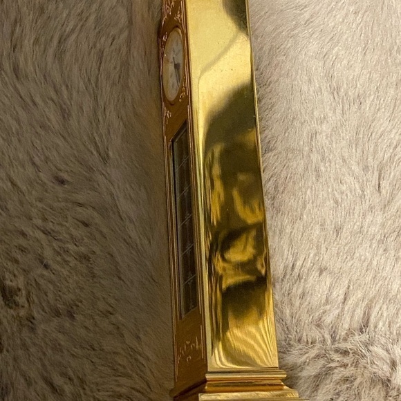 VINTAGE 80s Bulova Miniature Grandfather Clock Cantebury B0550 Brass - Picture 5 of 8